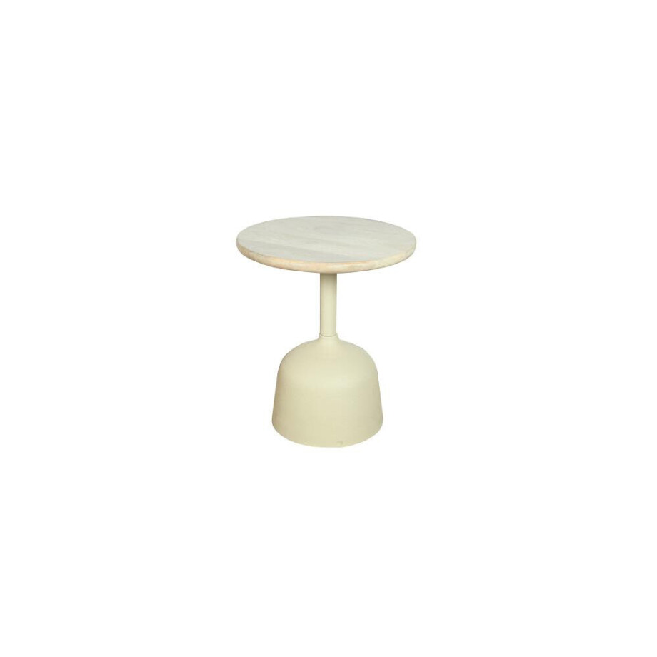 Tower Living Ronde Bijzettafel 'Elba' Mangohout, 40cm, kleur Off White afbeelding 1