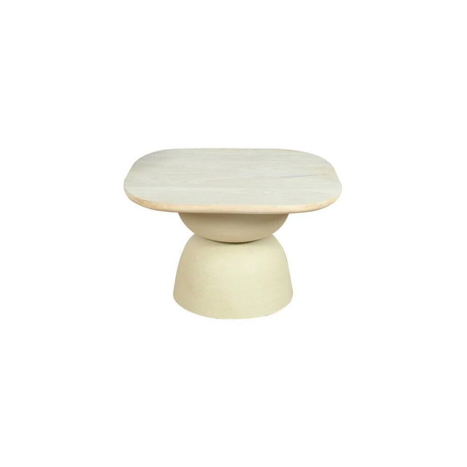 Tower Living Salontafel 'Barza' Mangohout, 62 x 62cm, kleur Off White afbeelding 1