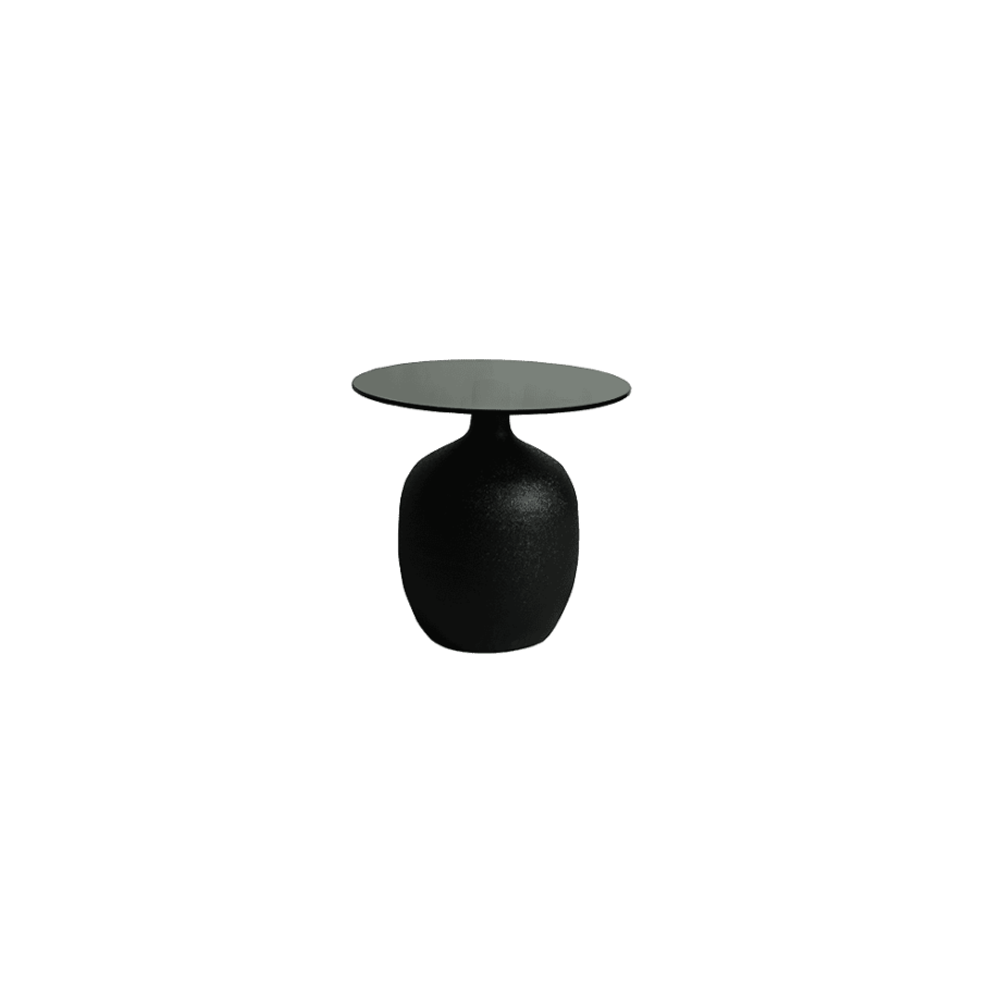 Tower Living Ronde Bijzettafel 'Vigo' Glas, 45cm, kleur Zwart afbeelding 1
