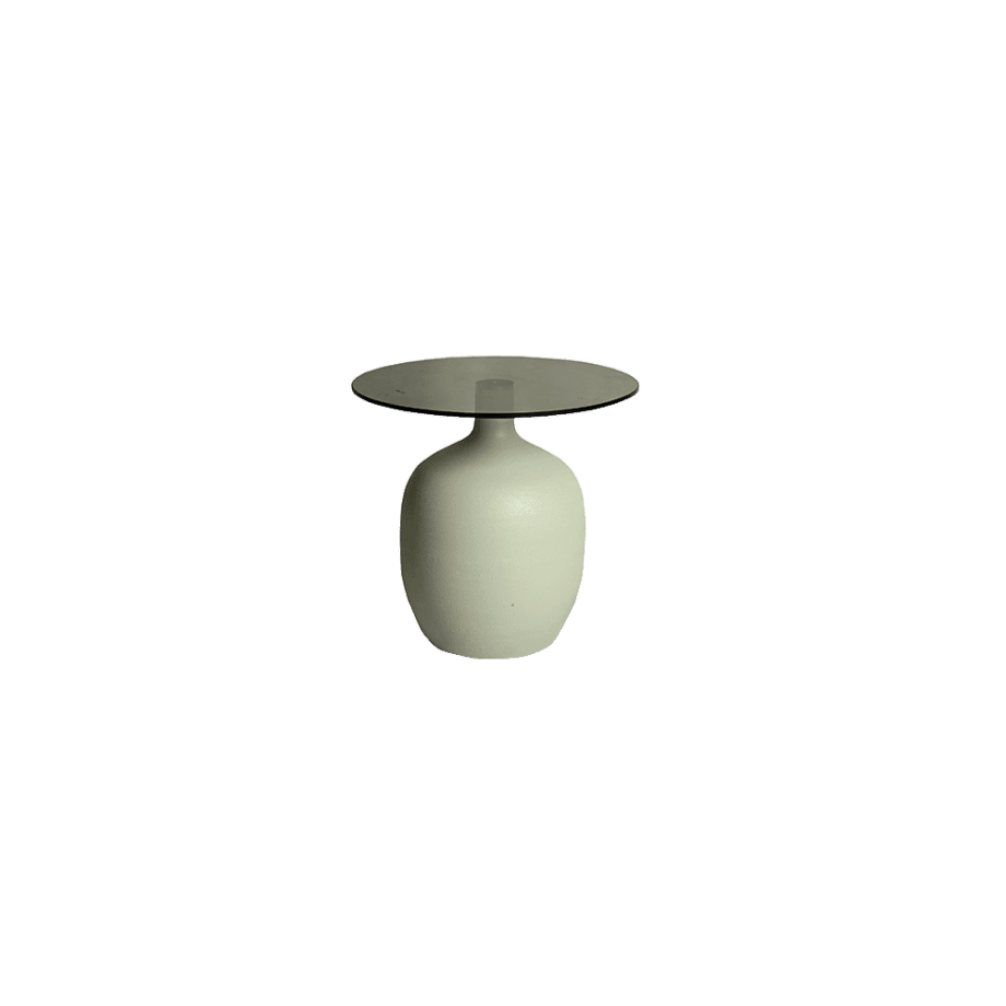 Tower Living Ronde Bijzettafel 'Vigo' Glas, 45cm, kleur Off White afbeelding 1