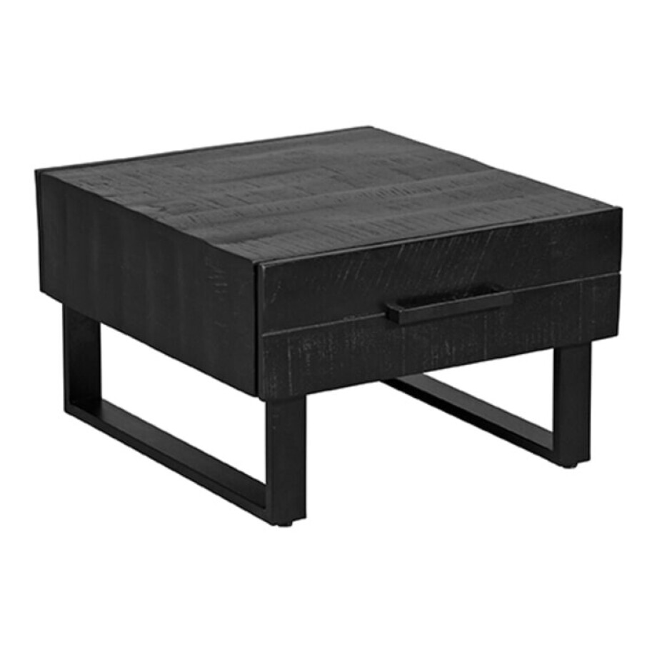 LABEL51 Salontafel 'Santos' Mangohout, 64 x 70cm, kleur Zwart afbeelding 1