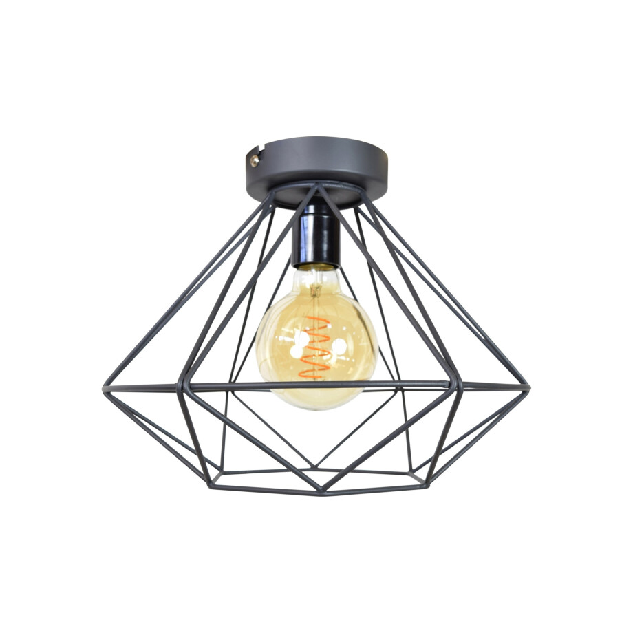 Urban Interiors Plafondlamp 'Wire' Ø33cm, kleur Vintage Black Urban Interiors Plafondlamp 'Wire' Ø33cm, kleur Vintage Black afbeelding 1