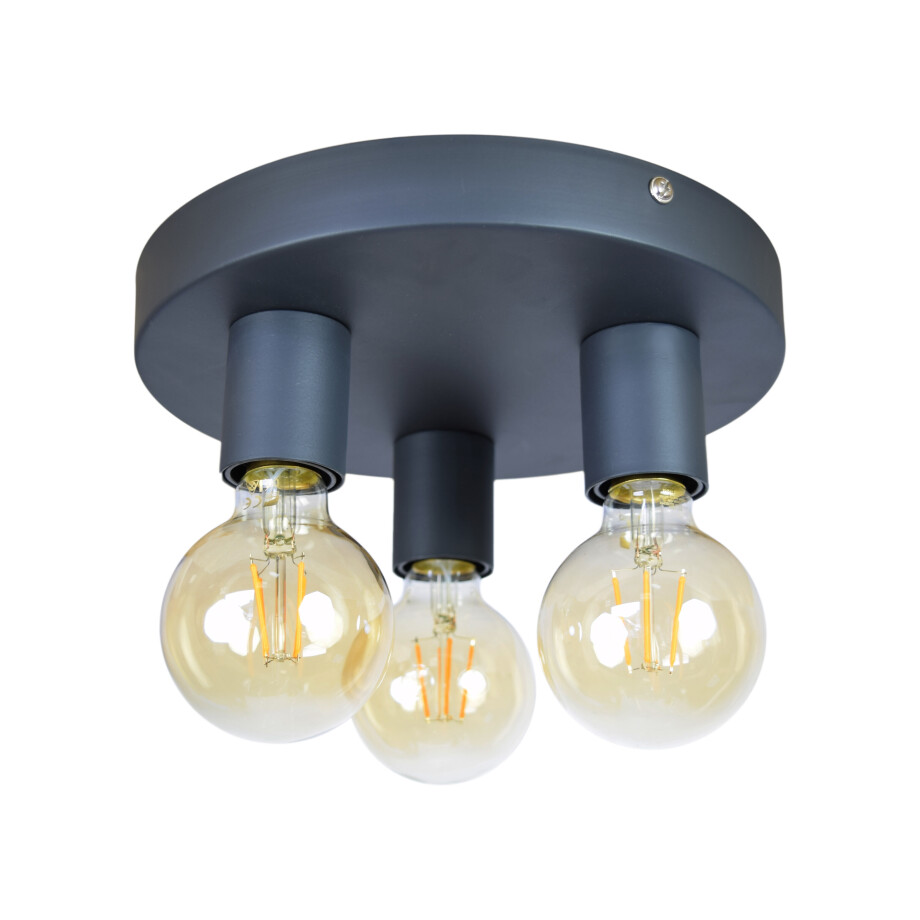 Urban Interiors plafondlamp 'Triple' Ø25cm, kleur Vintage Black Urban Interiors plafondlamp 'Triple' Ø25cm, kleur Vintage Black afbeelding 1