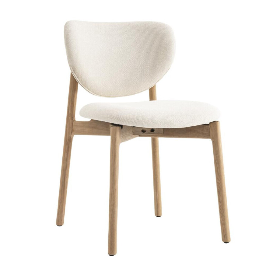 Tower Living Eetkamerstoel 'Pimonte' Bouclé, kleur Ivory Tower Living Eetkamerstoel 'Pimonte' Bouclé, kleur Ivory afbeelding 1