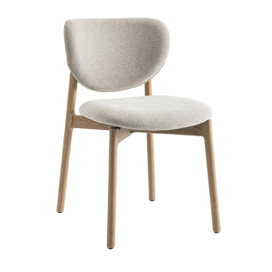 Tower Living Eetkamerstoel 'Pimonte' Bouclé, kleur Beige afbeelding 1