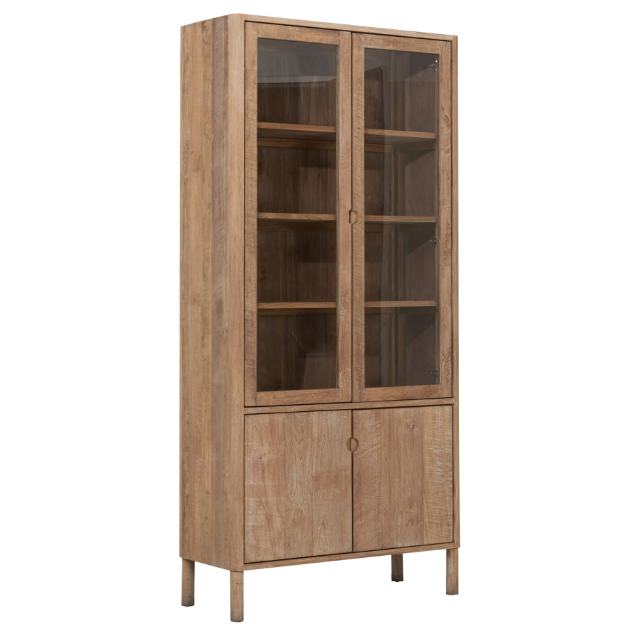 DTP Home Vitrinekast 'Apollo' Teakhout, 210 x 100cm afbeelding 