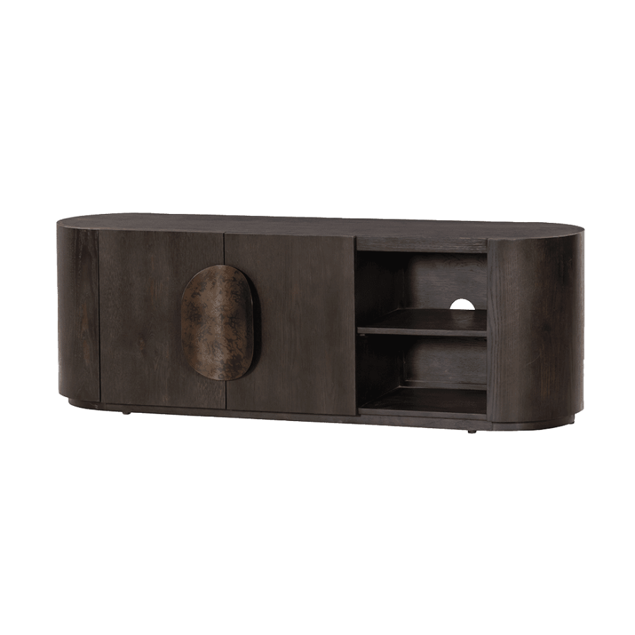Tower Living TV-meubel 'Allure' Eiken, 150cm, kleur Donkerbruin afbeelding 1
