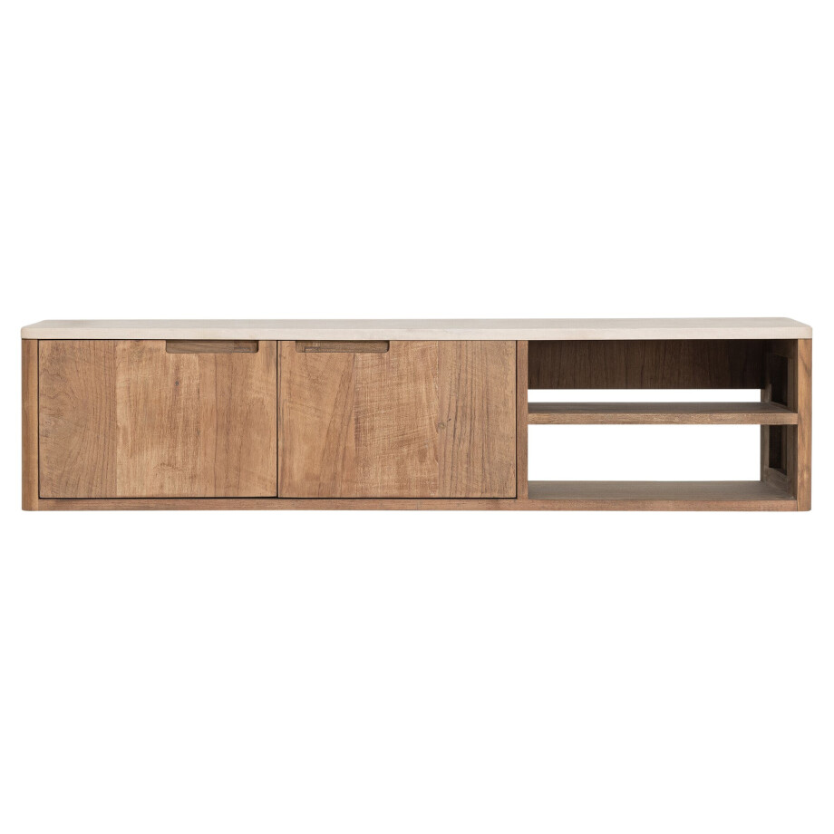 DTP Home Zwevend TV-meubel 'Bliss' Mortex Teakhout, 130cm afbeelding 