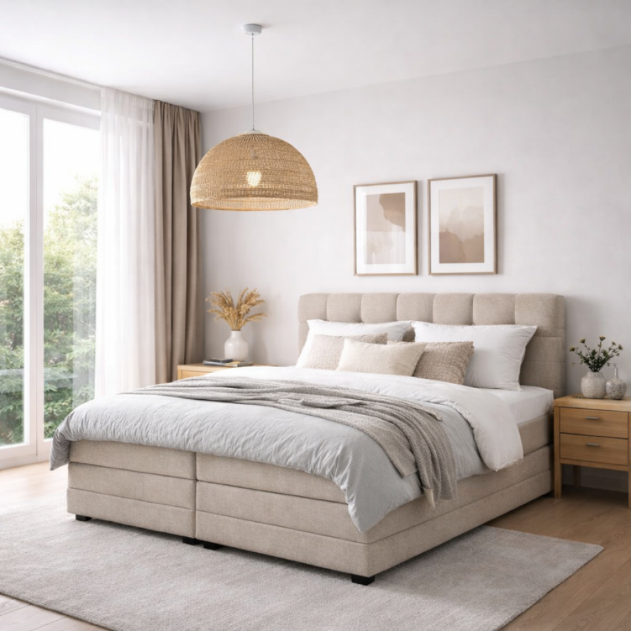 1-Persoons Elektrische Boxspring Lucca - Beige - Beige 90x200 Cm - - Inclusief Topper - Dekbed-Discounter.nl 1-Persoons Elektrische Boxspring Lucca - Beige - Beige 90x200 Cm - - Inclusief Topper - Dekbed-Discounter.nl afbeelding 1
