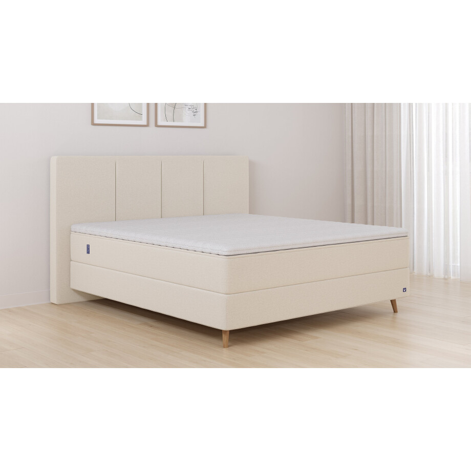 BRUNO Premium Boxspringbed 140x200cm in Beige | Matrashardheid: Links H2 / Rechts H3 | Meervoudig bekroond voor design en kwaliteit afbeelding 1