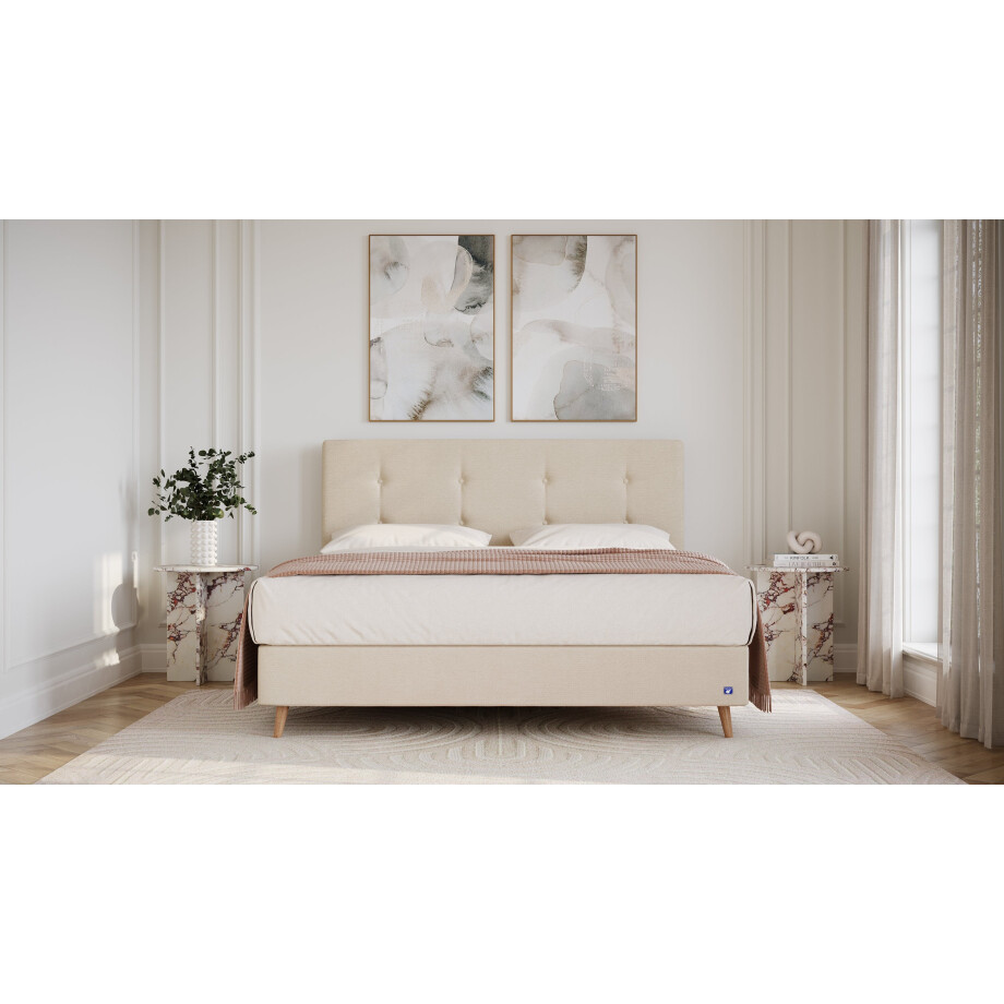 BRUNO Surpreme boxspring 200x200cm in beige | Keuze uit: 6 kleuren & 4 hoofdborden | Luxe 27 cm Pulse-Latex-matras | Made in Germany BRUNO Surpreme boxspring 200x200cm in beige | Keuze uit: 6 kleuren & 4 hoofdborden | Luxe 27 cm Pulse-Latex-matras | Made in Germany afbeelding 1