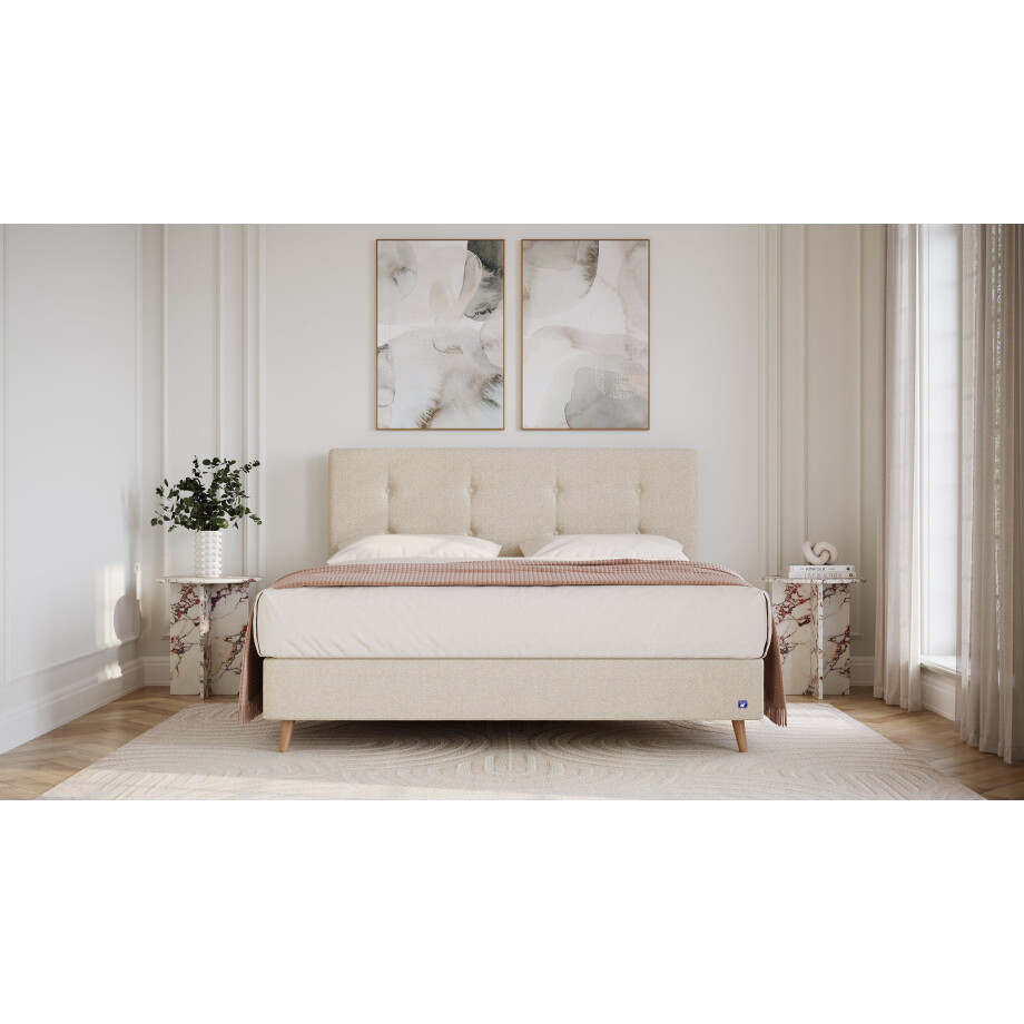 BRUNO Surpreme boxspring 200x200cm in ecru crème beige | Keuze uit: 6 kleuren & 4 hoofdborden | Luxe 27 cm Pulse-Latex-matras | Made in Germany BRUNO Surpreme boxspring 200x200cm in ecru crème beige | Keuze uit: 6 kleuren & 4 hoofdborden | Luxe 27 cm Pulse-Latex-matras | Made in Germany afbeelding 1