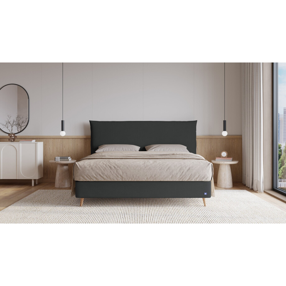 BRUNO Surpreme boxspring 140x200cm in zwart / antraciet | Keuze uit: 6 kleuren & 4 hoofdborden| Luxe 27 cm Pulse-Latex-matras | Made in Germany BRUNO Surpreme boxspring 140x200cm in zwart / antraciet | Keuze uit: 6 kleuren & 4 hoofdborden| Luxe 27 cm Pulse-Latex-matras | Made in Germany afbeelding 1