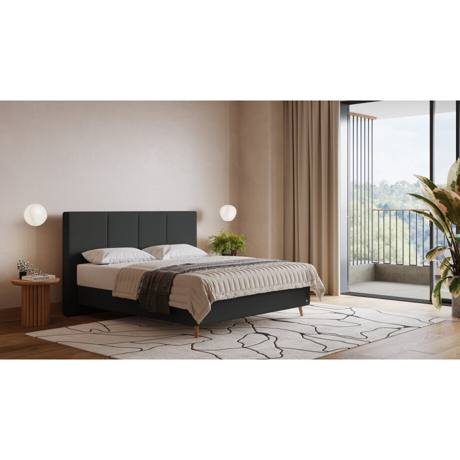 BRUNO Surpreme boxspring 140x200cm in antraciet | Keuze uit: 6 kleuren & 4 hoofdborden | Luxe 27 cm Pulse-Latex-matras | Made in Germany BRUNO Surpreme boxspring 140x200cm in antraciet | Keuze uit: 6 kleuren & 4 hoofdborden | Luxe 27 cm Pulse-Latex-matras | Made in Germany afbeelding 1