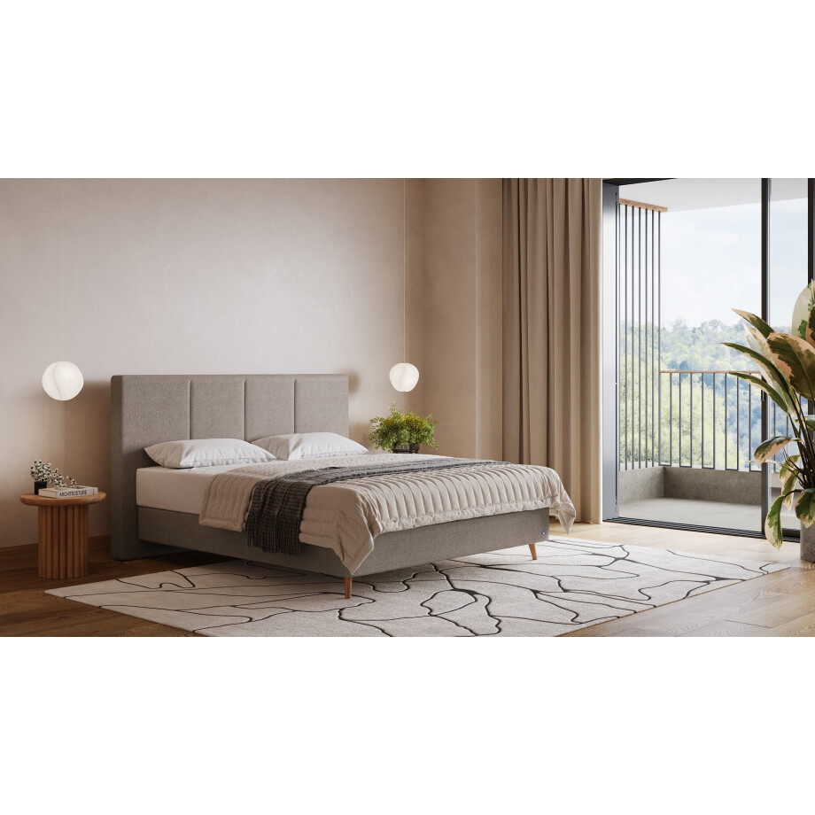BRUNO Surpreme boxspring 140x200cm in taupe grijs-beige | Keuze uit: 6 kleuren & 4 hoofdborden | Luxe 27 cm Pulse-Latex-matras | Made in Germany BRUNO Surpreme boxspring 140x200cm in taupe grijs-beige | Keuze uit: 6 kleuren & 4 hoofdborden | Luxe 27 cm Pulse-Latex-matras | Made in Germany afbeelding 1