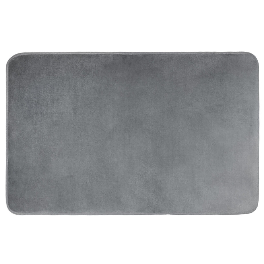 QUVIO Badmat - 50 x 80 cm - Grijs - Microvezel afbeelding 1