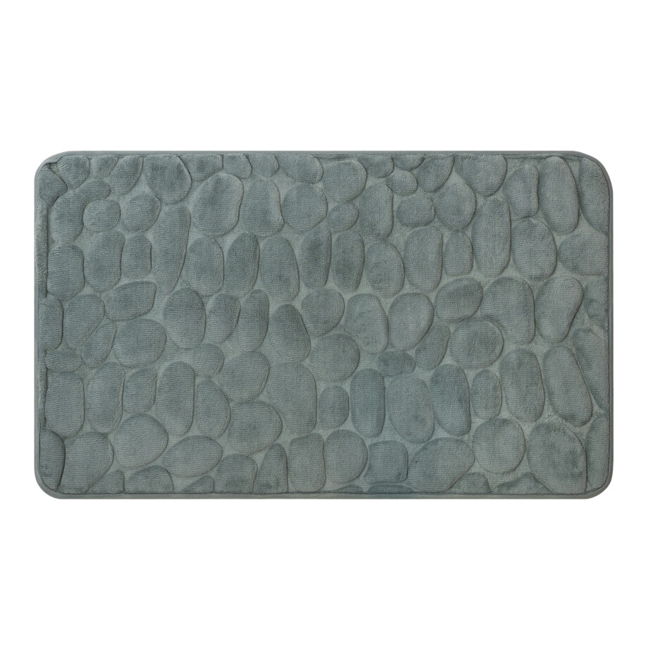 QUVIO Badmat met stenen patroon - Antislip - 50 x 80 cm - Grijs afbeelding 1