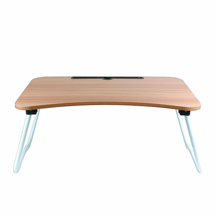 QUVIO Bedtafel voor laptop, onbijt of boek - Uitklapbaar - Bruin afbeelding 1