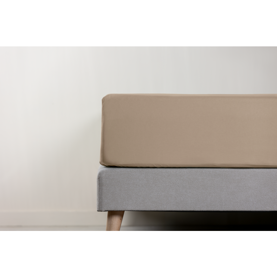 NL BL Emma Topper Cover Percale 90x200 Beige NL BL Emma Topper Cover Percale 90x200 Beige afbeelding