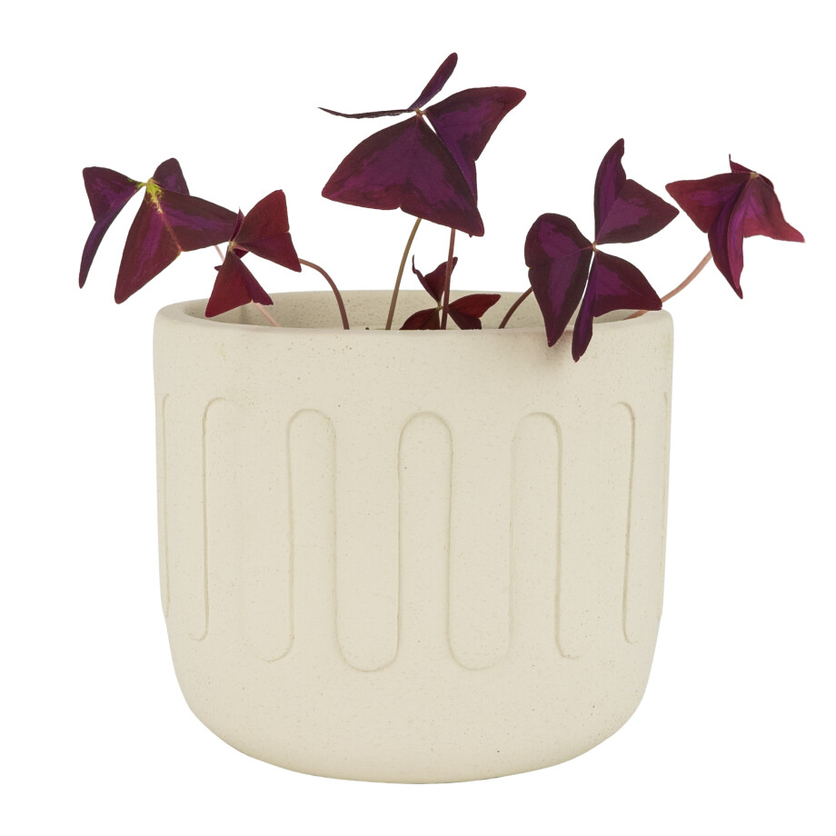 QUVIO Bloempot met druppels - Beton - Diameter 18 cm afbeelding 1