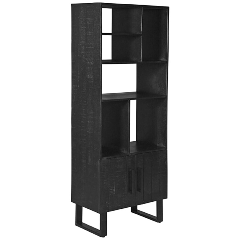 LABEL51 Wandkast 'Santos' 190 x 74cm, Mangohout, kleur Zwart afbeelding 1