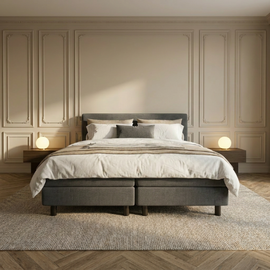 Boxspring Hotel - Grijs - Dekbed-Discounter.nl afbeelding 1