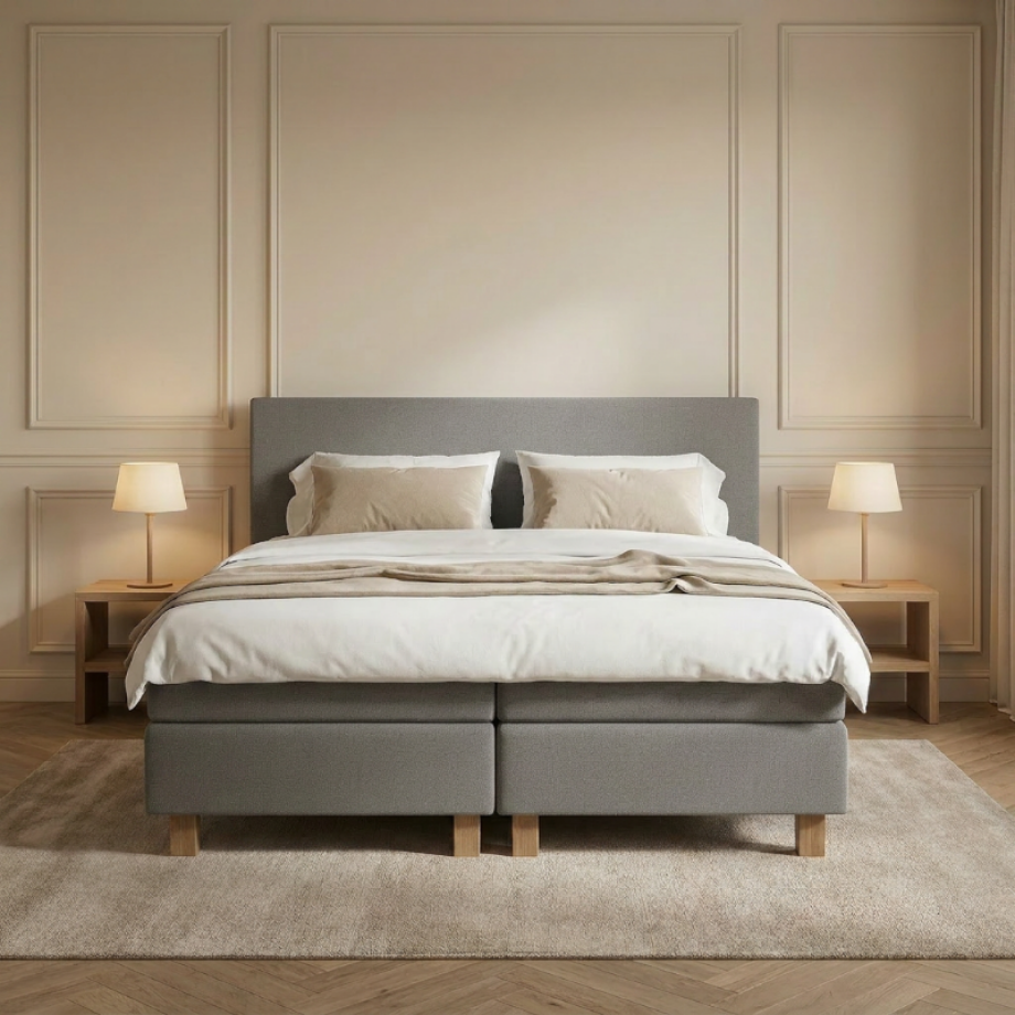 1-Persoons Boxspring Julia Relax - Grijs - Grijs 90x200 Cm - Pocketvering - Inclusief Topper - Dekbed-Discounter.nl 1-Persoons Boxspring Julia Relax - Grijs - Grijs 90x200 Cm - Pocketvering - Inclusief Topper - Dekbed-Discounter.nl afbeelding 1