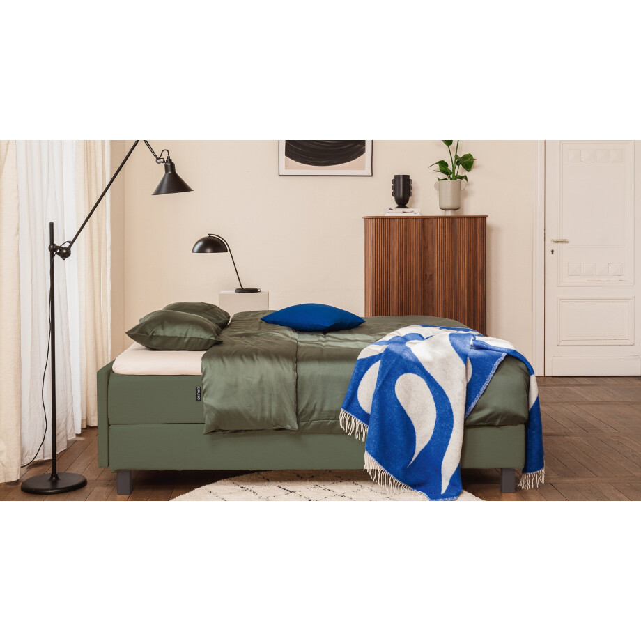 BRUNO Premium boxspring 140x200 cm in mosgroen | matrashardheid: links H2 / rechts H2 | meervoudig bekroond voor design en kwaliteit afbeelding 1