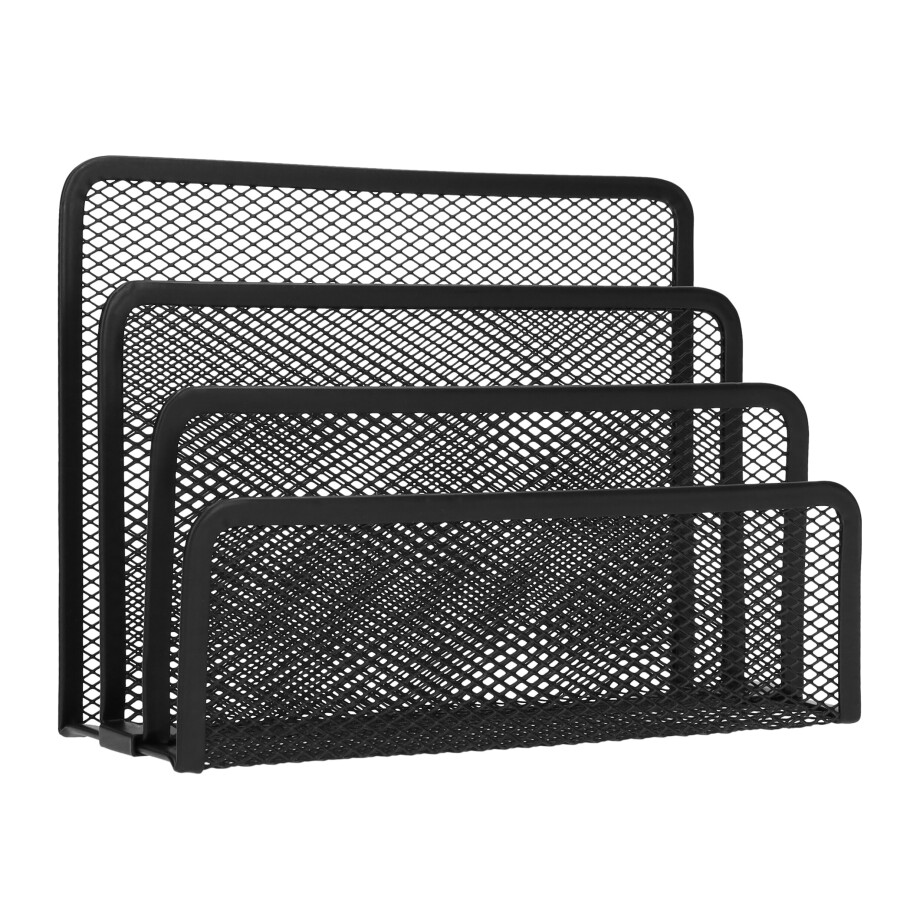 QUVIO Bureau organizer - 3 vakken - Draadstaal afbeelding 1