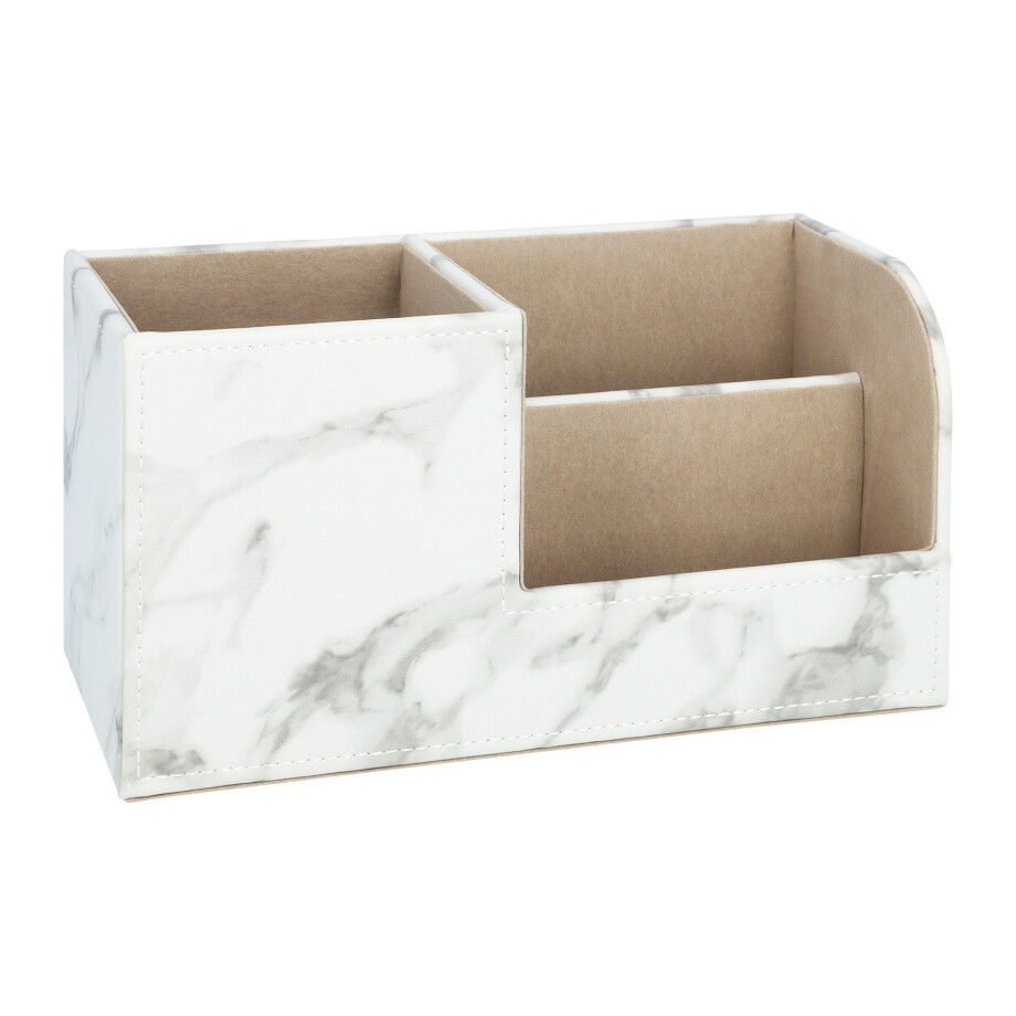 QUVIO Bureau organizer - 3 vakken - Marmerlook afbeelding 1