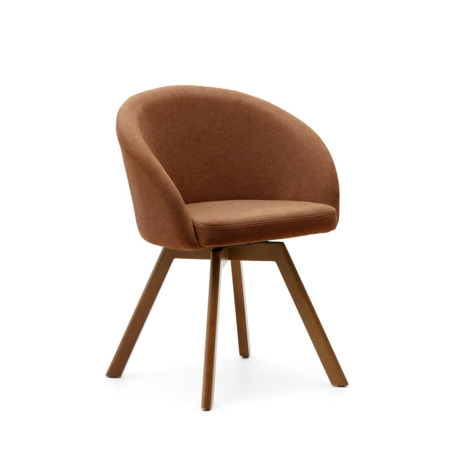 Kave Home Draaibare Eetkamerstoel 'Marvin' Chenille, kleur Bruin afbeelding 1