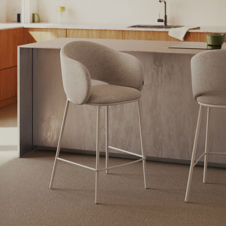 Kave Home Barkruk 'Maina' kleur Beige (zithoogte 65cm) afbeelding 1