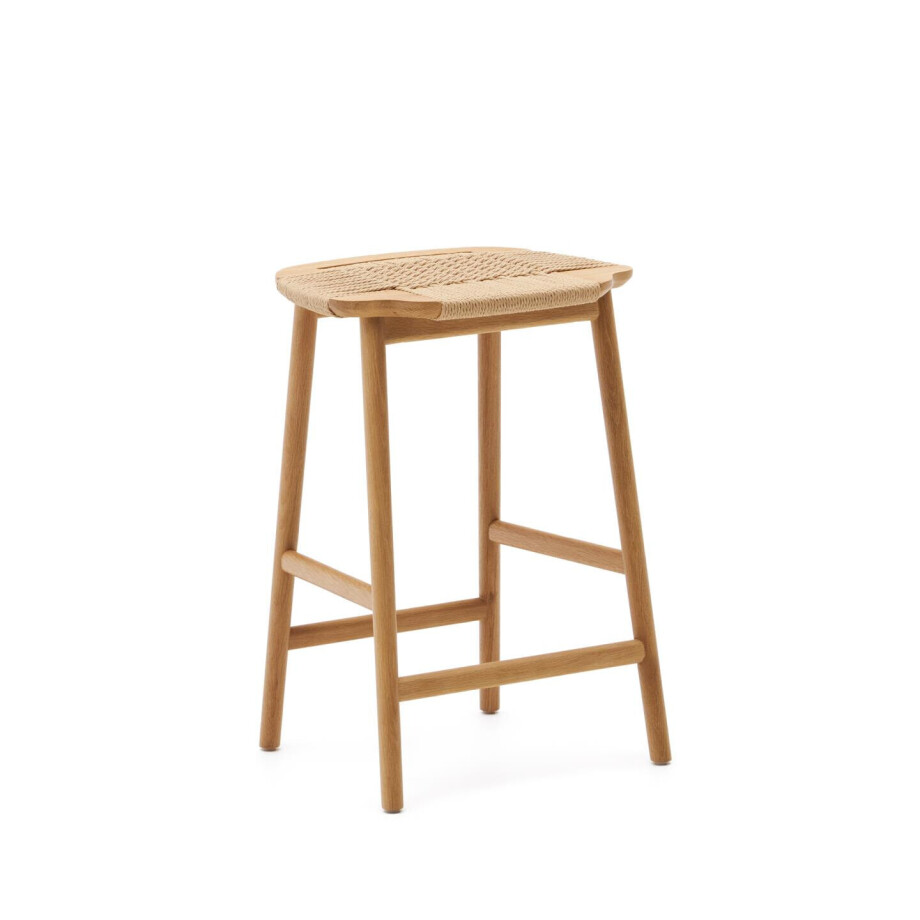 Kave Home Barkruk 'Enit' Eikenhout, kleur Naturel (zithoogte 65cm) Kave Home Barkruk 'Enit' Eikenhout, kleur Naturel (zithoogte 65cm) afbeelding 1