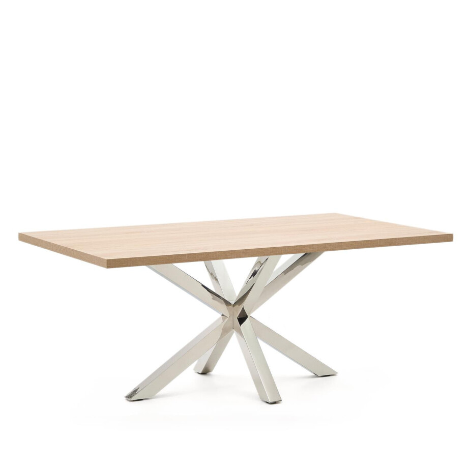 Kave Home Eettafel 'Argo' Melamine, 200 x 100cm, kleur Naturel afbeelding 1