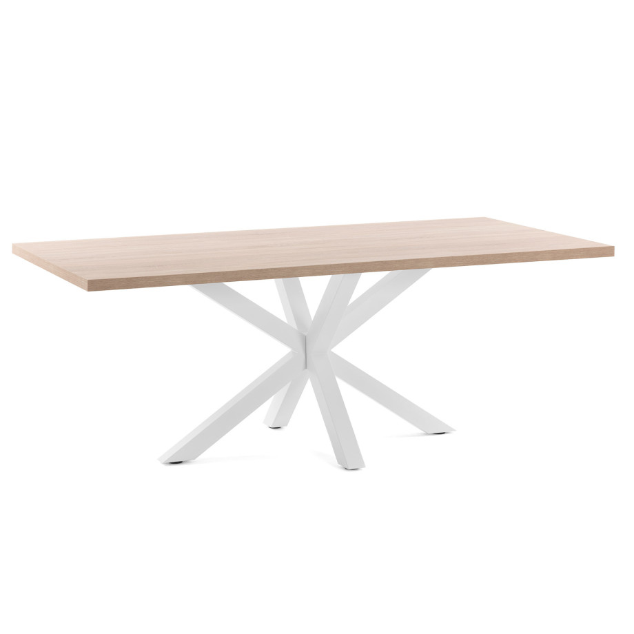 Kave Home Eettafel 'Argo' wit / hout, 200 x 100cm afbeelding 