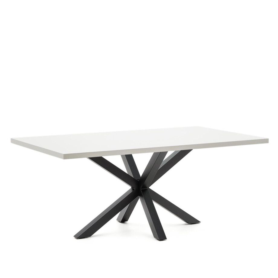 Kave Home Eettafel 'Argo' Melamine, 200 x 100cm, kleur Wit afbeelding 1