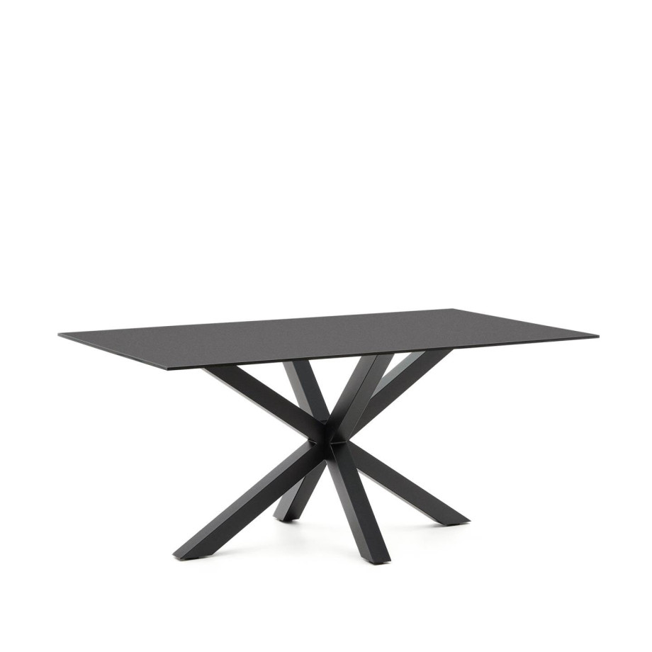 Kave Home Eettafel 'Argo' Glas, 160 x 90cm, kleur Zwart afbeelding 1