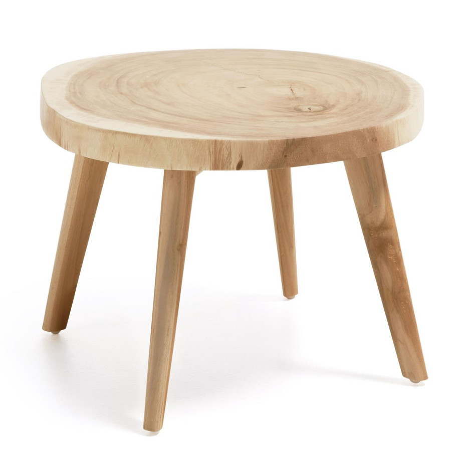 Kave Home Ronde Bijzettafel 'Wellcres' Mungurhout, 65cm afbeelding 1