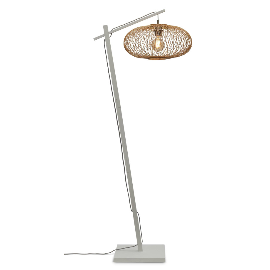 GOOD&MOJO Vloerlamp 'Cango' Bamboe, 150cm, kleur Wit/Naturel afbeelding 1