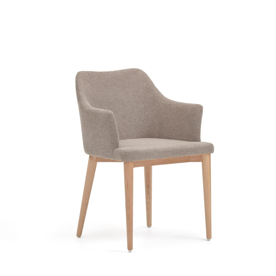 Kave Home Eetkamerstoel 'Croft' Chenille, kleur Bruin afbeelding 1