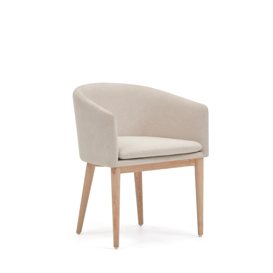 Kave Home Eetkamerstoel 'Harlan' Chenille, kleur Beige afbeelding 1