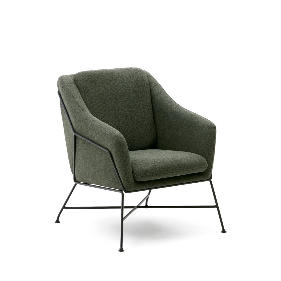 Kave Home Fauteuil 'Brida' kleur Donkergroen afbeelding 1