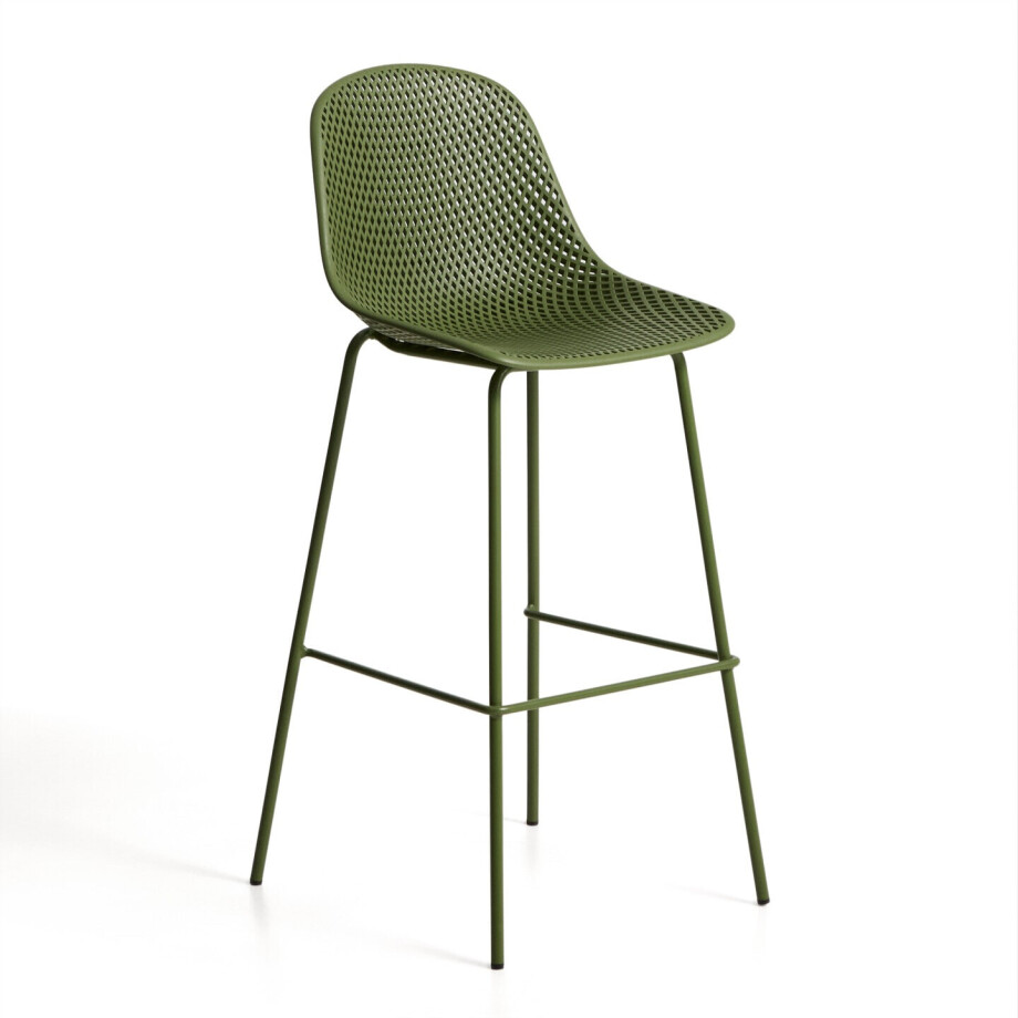 Kave Home Barkruk 'Quinby' kleur Groen (zithoogte 75cm) afbeelding 1