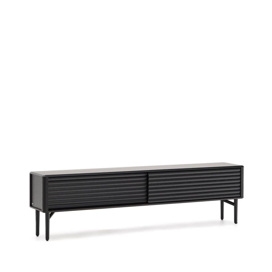 Kave Home TV-meubel 'Lenon' Eikenhout, 200cm, kleur Zwart afbeelding 1
