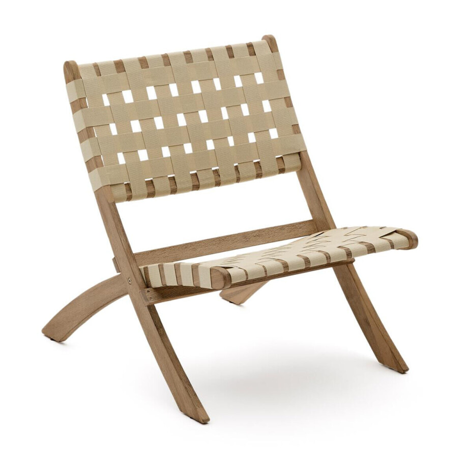 Kave Home Fauteuil 'Chabeli' Acaciahout, kleur Crème Kave Home Fauteuil 'Chabeli' Acaciahout, kleur Crème afbeelding 1