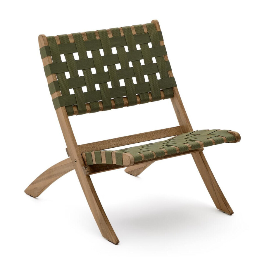 Kave Home Fauteuil 'Chabeli' Acaciahout, kleur Donkergroen Kave Home Fauteuil 'Chabeli' Acaciahout, kleur Donkergroen afbeelding 1