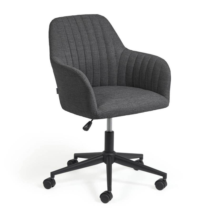 Kave Home Bureaustoel 'Maddina' kleur Donkergrijs Kave Home Bureaustoel 'Maddina' kleur Donkergrijs afbeelding 1