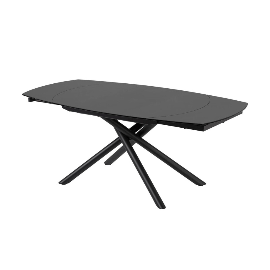 Kave Home Uitschuifbare Eettafel 'Yodalia' Zwart glas 130-190 x 100cm afbeelding 1