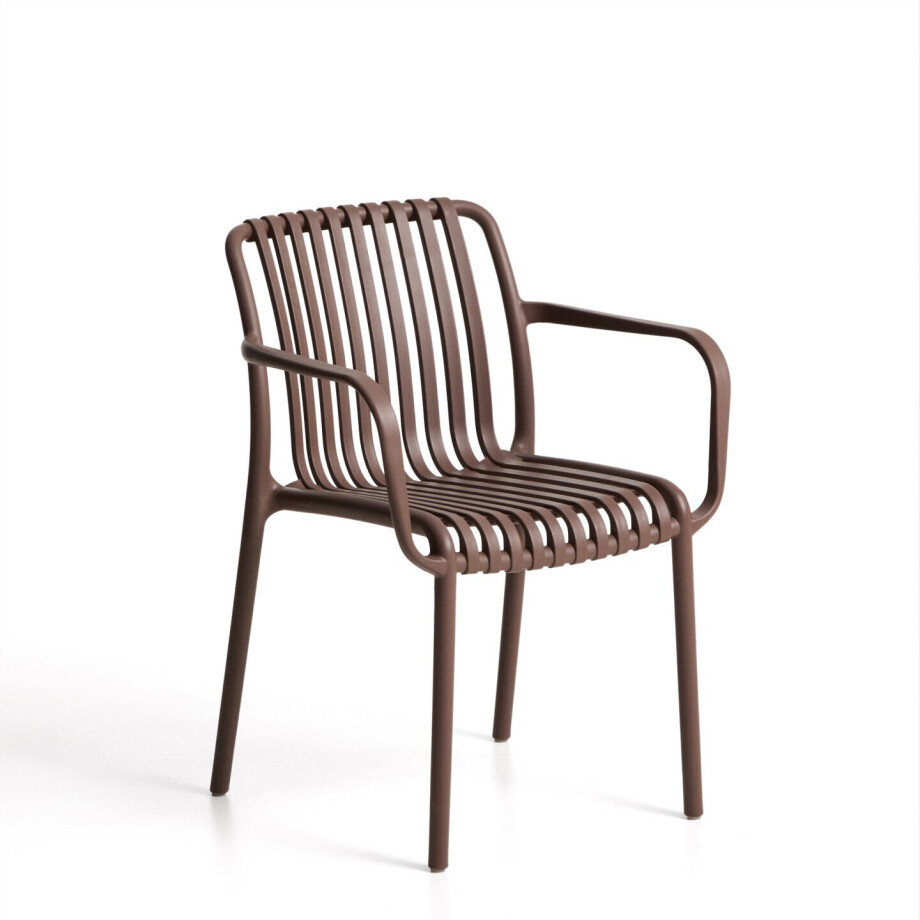 Kave Home Tuinstoel 'Isabellini' Gerecyclede kunststof, kleur Bruin Kave Home Tuinstoel 'Isabellini' Gerecyclede kunststof, kleur Bruin afbeelding 1