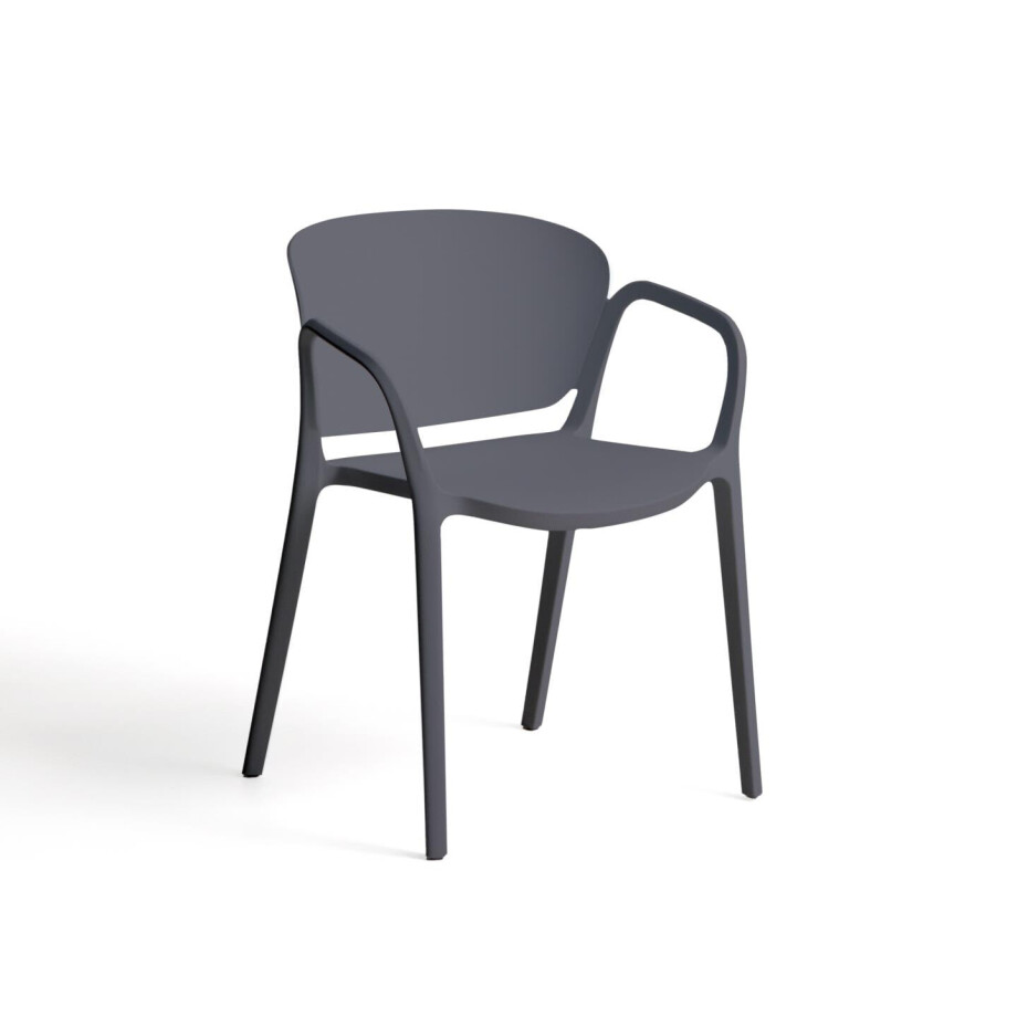 Kave Home Tuinstoel 'Ania' Kunststof, kleur Donkergrijs afbeelding 1